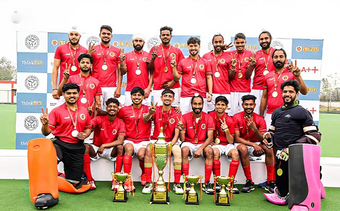 Elated to share that our Hockey men team clinched the gold medal in the All India Inter University tournament.