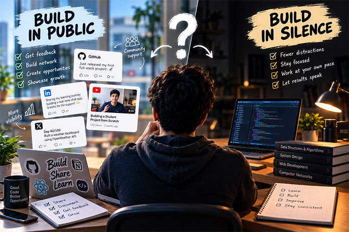 Build in Public or Build in Silence How Should Students Showcase Their Work Build in Public or Build in Silence