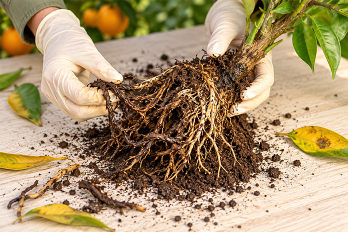 The Hidden Threat Beneath the Soil Root Rot An Emerging Challenge to Kinnow Orchards Root Rot in Kinnow Orchards: A Growing Threat