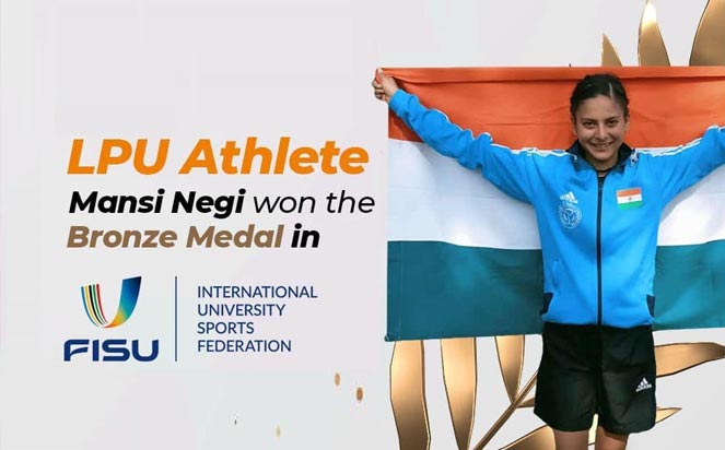 An applaudable moment as a verto Mansi Negi won a Bronze Medal in 20 km Walk Event at the FISU (International University Sports Federation) XXXI Summer World University Games.