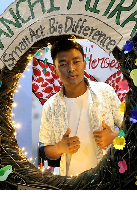 Bhutan student celebrating new year