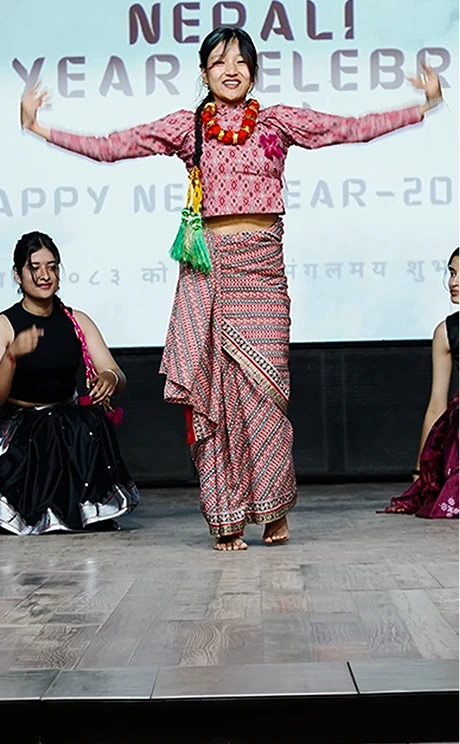 Nepal student celebrating new year