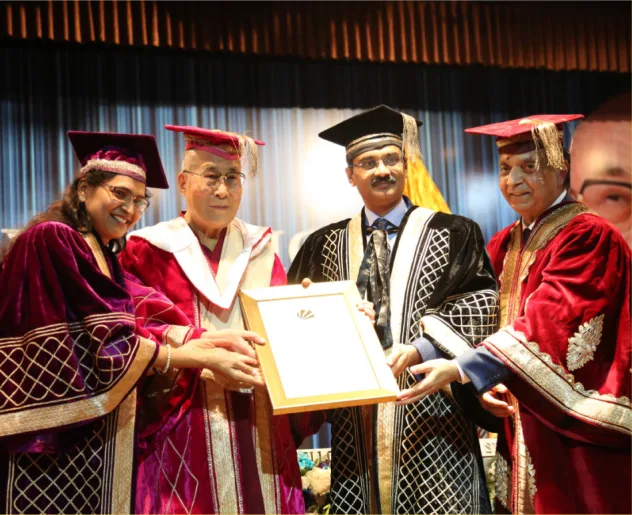 His Holiness the Dalai Lama at an LPU convocation ceremony
