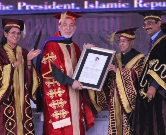 Hamid Karzai, Former President of Afghanistan, receiving an Honoris Causa degree at LPU