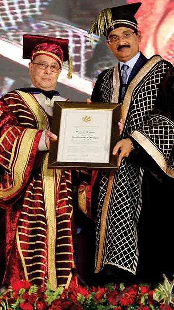 Pranab Mukherjee, Former President of India, receiving an Honoris Causa degree at LPU