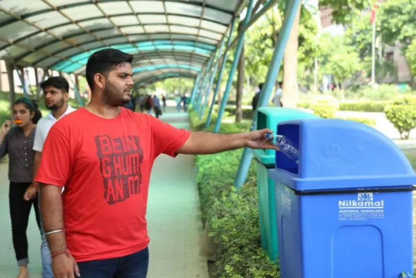 Green and Blue Dustbins Installed for Effective Waste Management