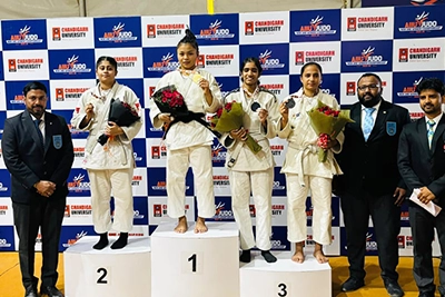 From March 17-22, 2026, LPU judokas secured 4 gold, 1 silver, and 3 bronze medals. The women’s team won first place, while the men’s team finished runner-up. Nungshithoi, Linthoi, and Taibanganbi led a golden sweep, with podium finishes by Om, Ankit, Shivansh, Harsh, and Ritik.