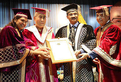 Dr. Mittal confers degree on Dalai Lama